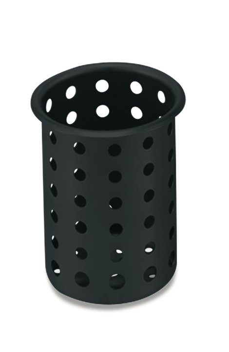 Plastic vertical flatware cylinder in black