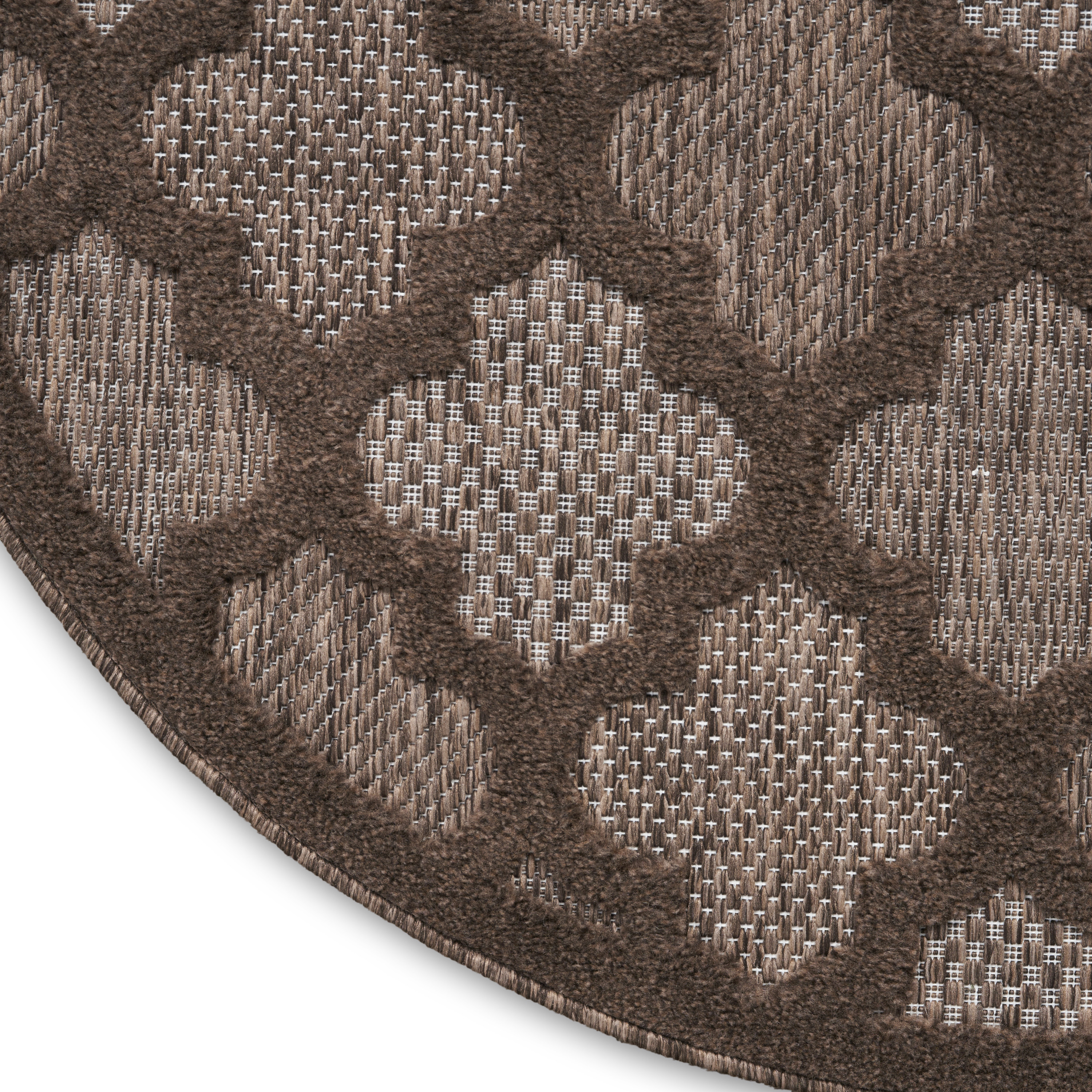 Nourison Easy Care 6' x Round Brown Modern Rug