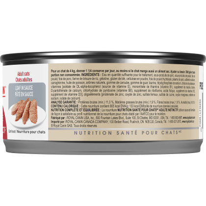 Royal Canin Feline Health Nutrition Adult Instinctive Loaf In Sauce Canned Cat Food