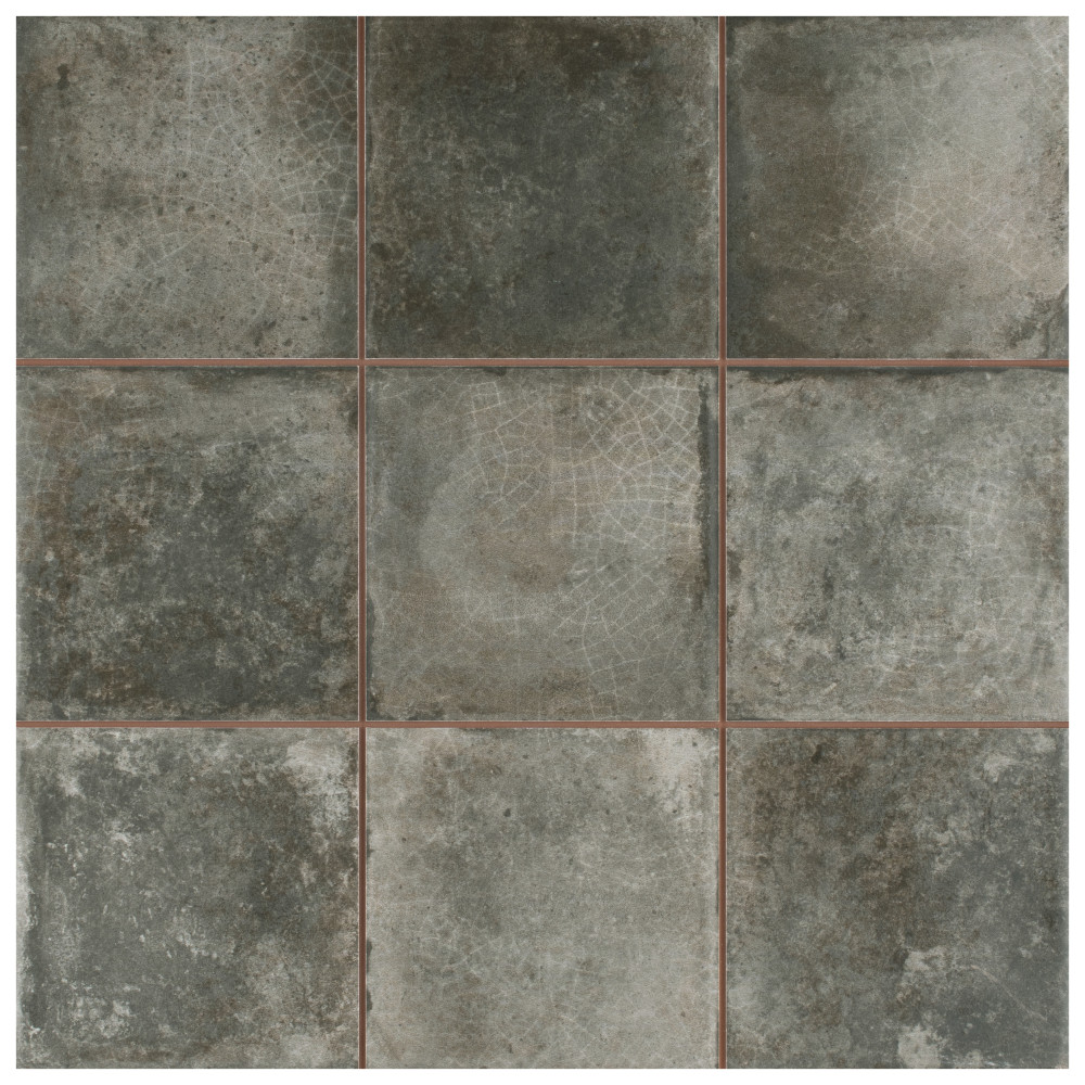 Kings Etna Nero 13-1/8 in. x 13-1/8 in. Ceramic Floor and Wall Tile