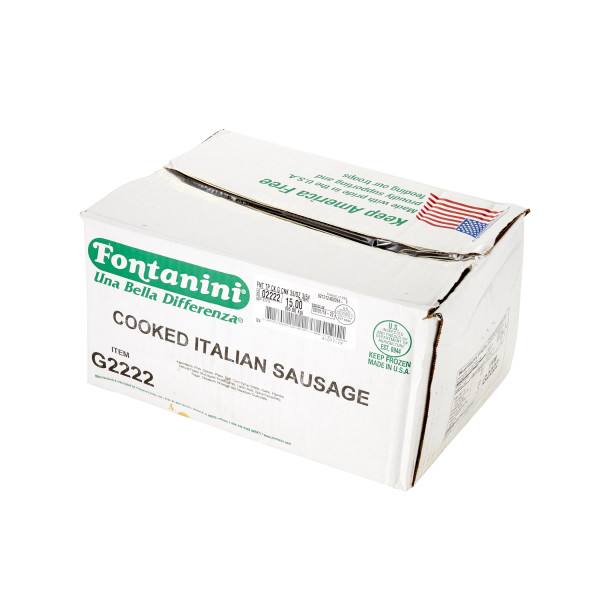 FONTANINI(r) Garlic Italian Sausage Topping, Cooked, Crumble, 33/oz, 3/5 lb . C1RA - Front Right Closed Case (Hi Res)