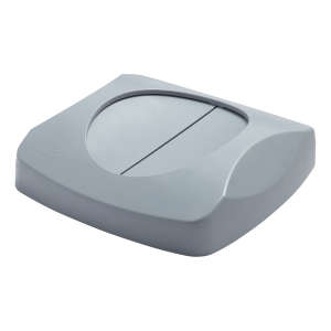Rubbermaid Commercial, Untouchable®, Swing Top, Square, Resin, 23 gal, Gray, Receptacle Lid