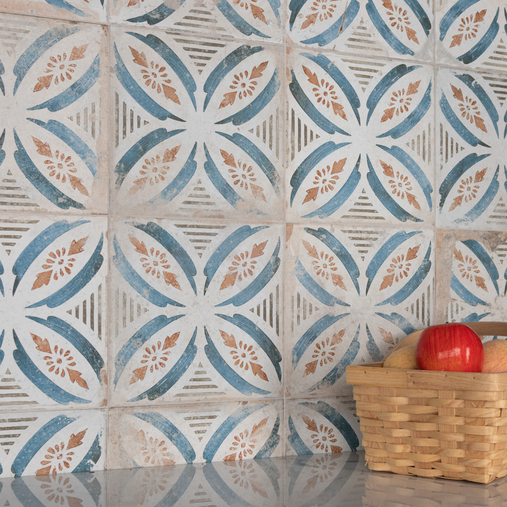 Kings Root Petal 17.63x17.63 Square Ceramic Floor and Wall Digital Pattern