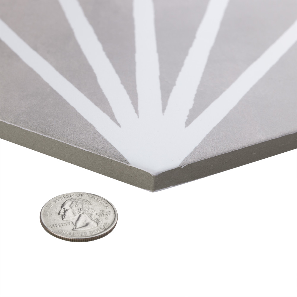 Horizon Dusk Hex Gris 7-3/4 in. x 9 in. Porcelain Floor and Wall Tile