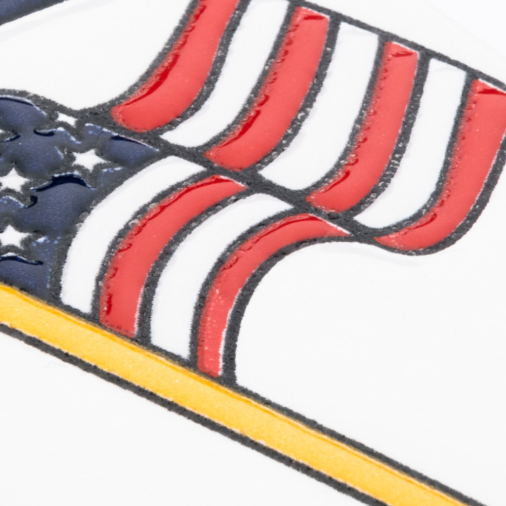 Sevillano Flora Address Accents US Flag 2-1/8 in. x 4-3/8 in. Ceramic Wall Trim