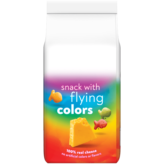Goldfish® Colors Cheddar Baked Snack Crackers, 6.6 oz, bag - Back Image