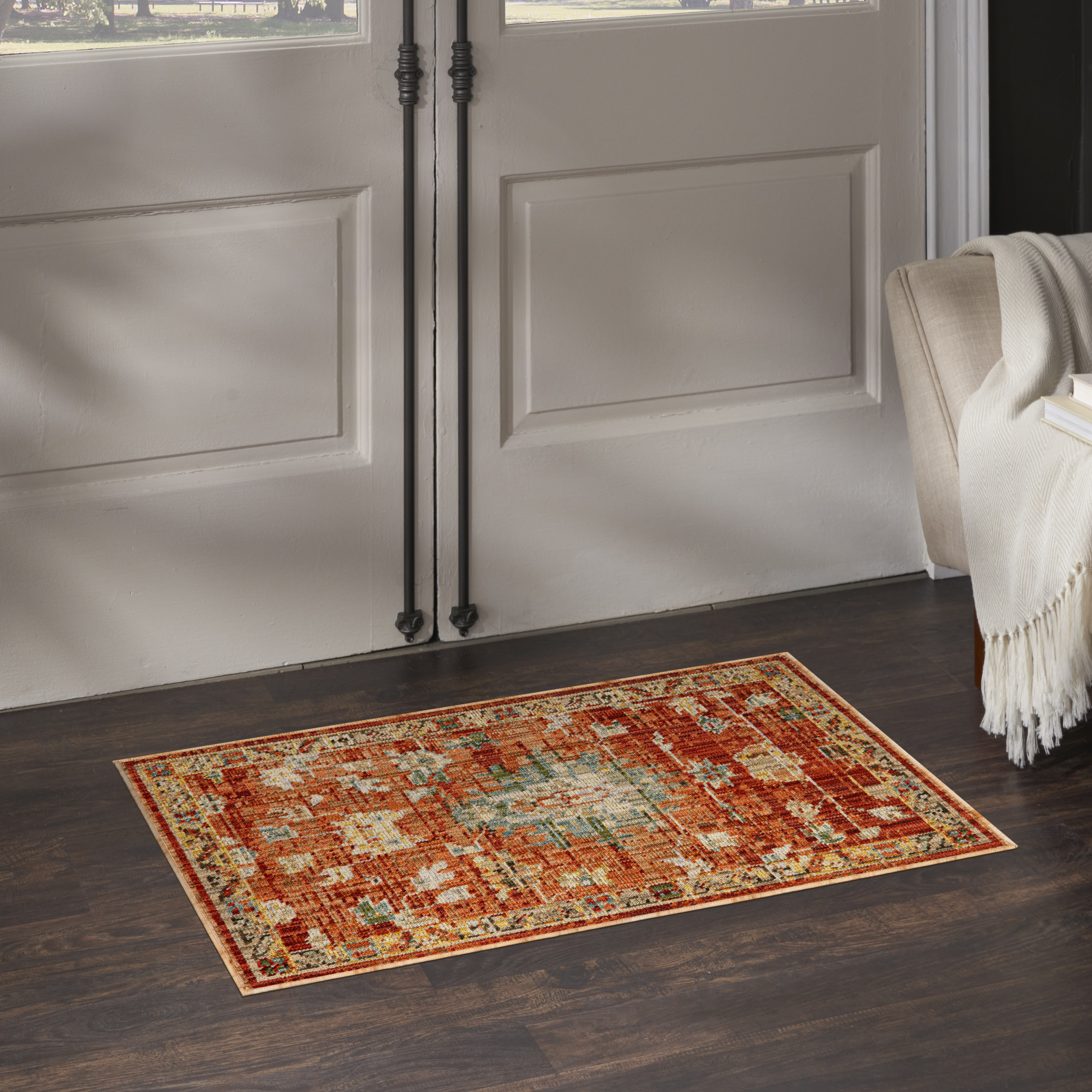 Nourison Antique Bloom 2' x 3' Brick Vintage Indoor Rug