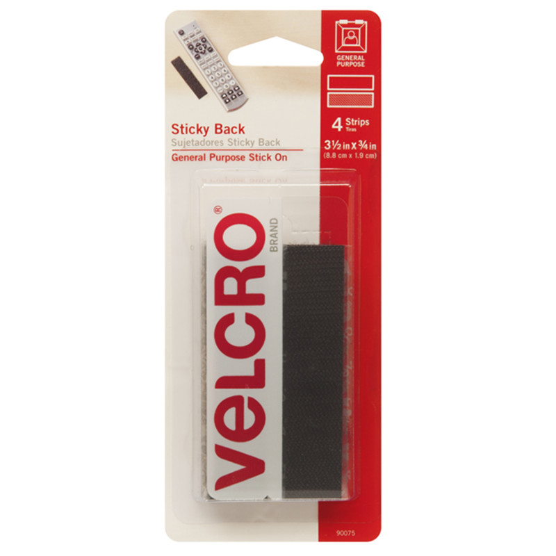 Sticky Back Strips, 3-1/2" x 3/4", Black, 4 Sets
