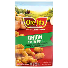 Ore-Ida Onion Tater Tots Seasoned Shredded Potatoes with Diced Onions, 32 oz Bag