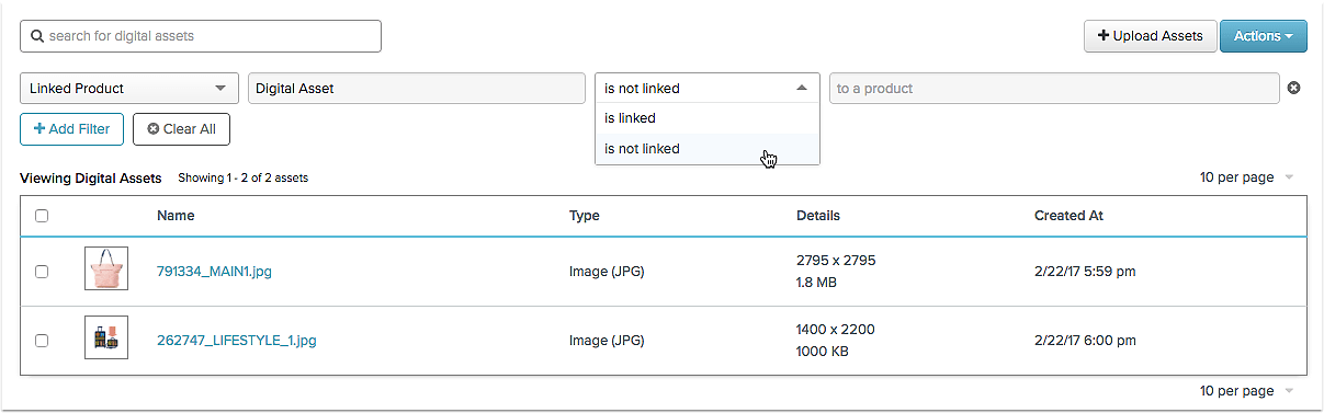 Downloading unlinked Digital Assets