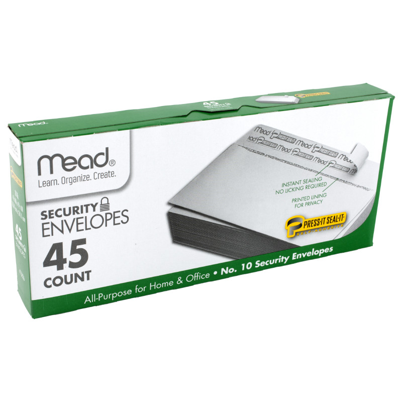 Press-It Seal-It® Security Envelopes, #10, Pack of 45