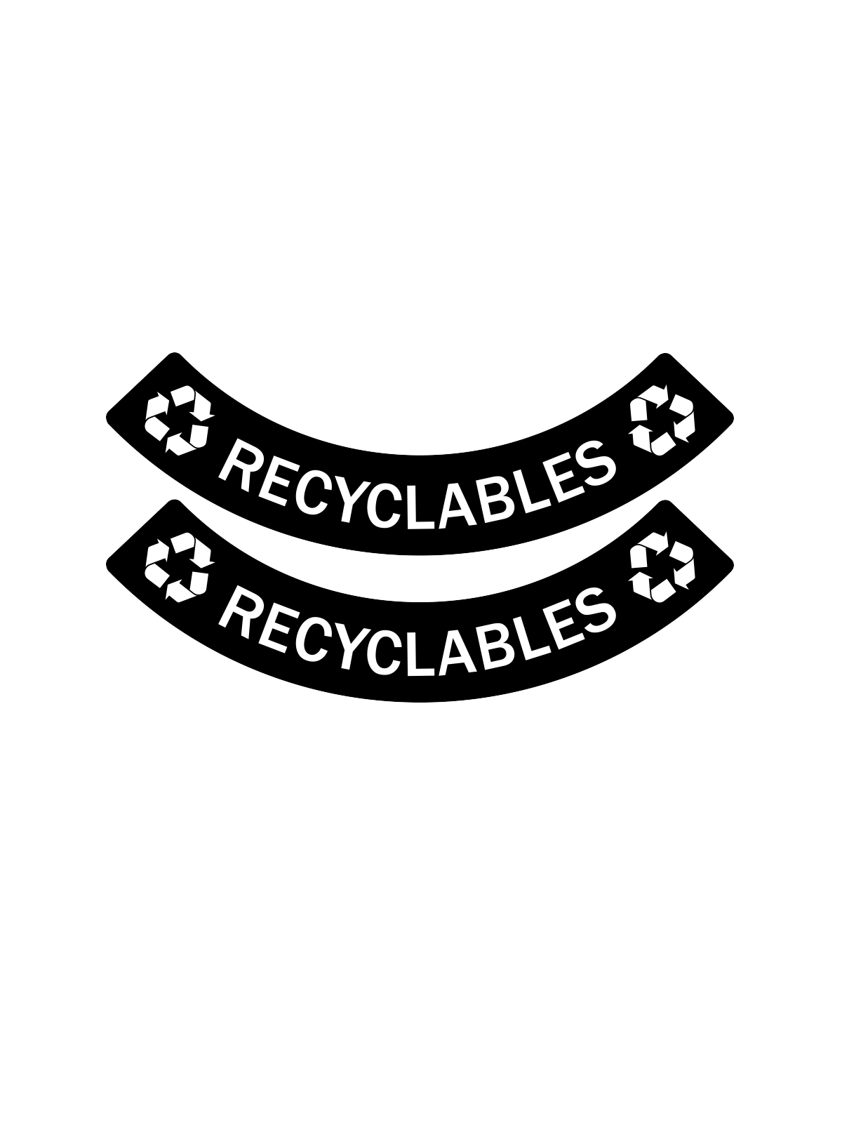 EVOLVE – Label – Ellipse & Cube – Recyclables – Mixed – Black-White