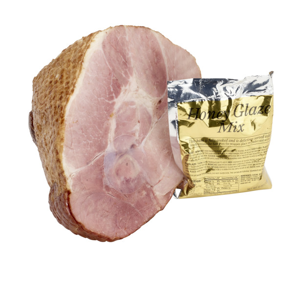 CURE 81(r) Spiral Sliced Bone-In Ham, Natural Juice, Half, 1 pc . C1C0 - Front Center Out of Package (Hi Res)