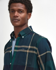 Dunoon Tailored Long-Sleeved Shirt Green Loch