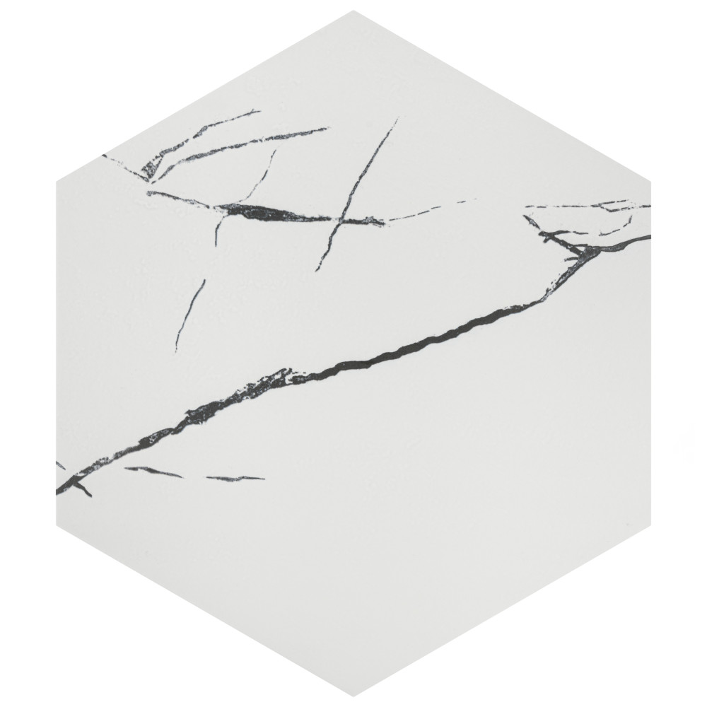 Sample – Visium Hex White Porcelain Floor and Wall Tile