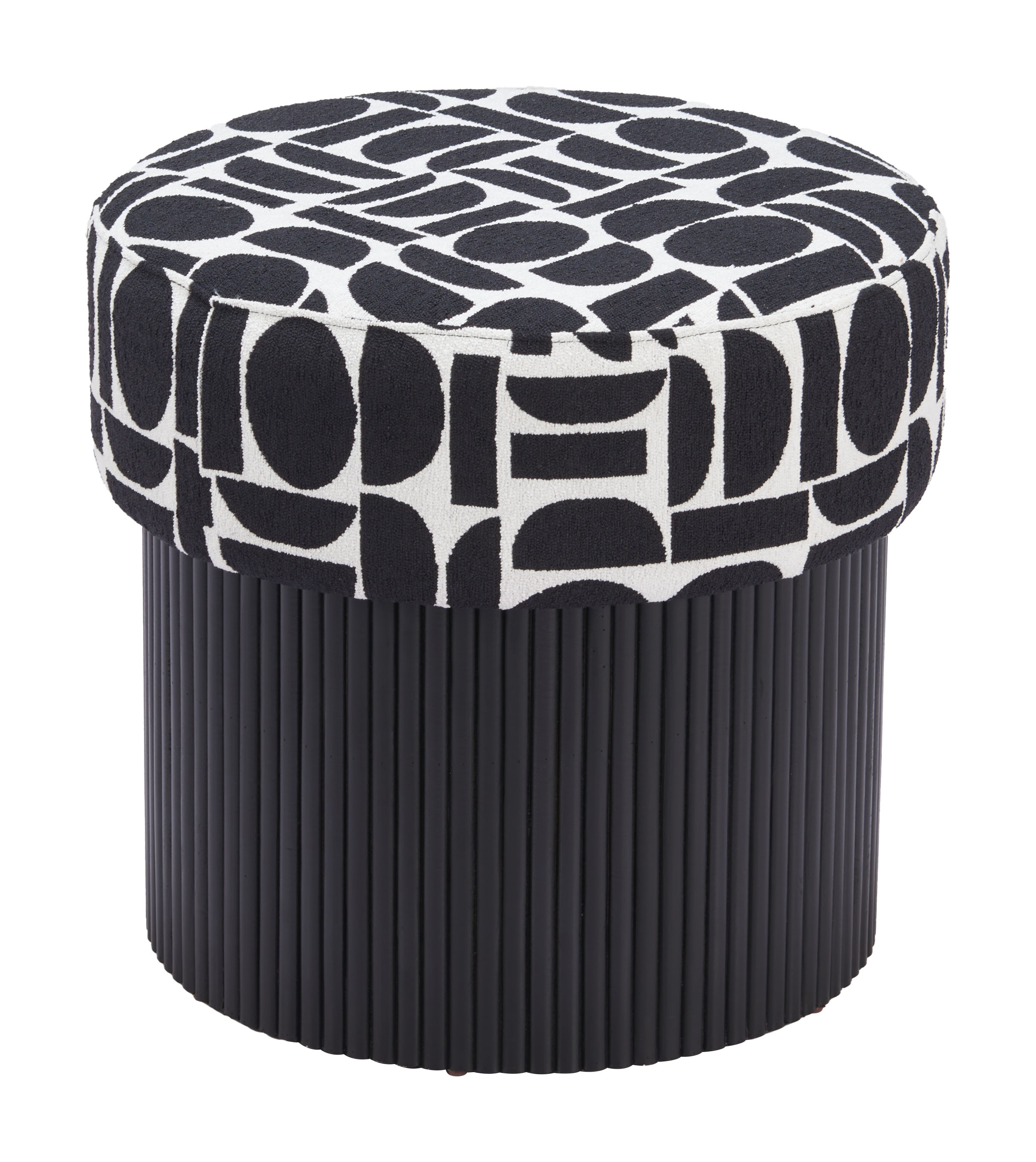 Boto Storage Ottoman Black & White product image