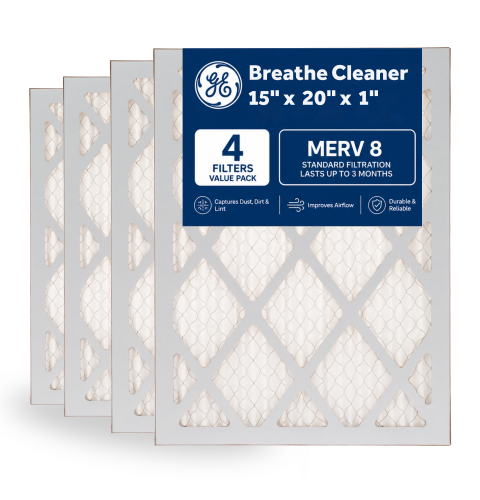 HVAC Furnace Filters 15x20x1 MERV 8 (4 Pack)