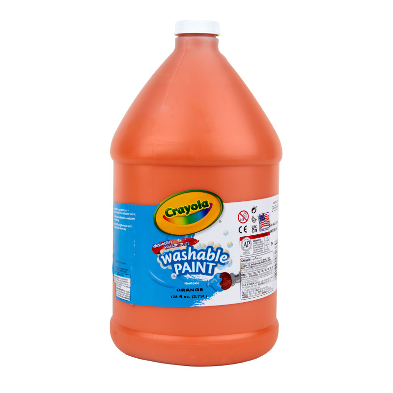 Washable Paint, Orange, Gallon