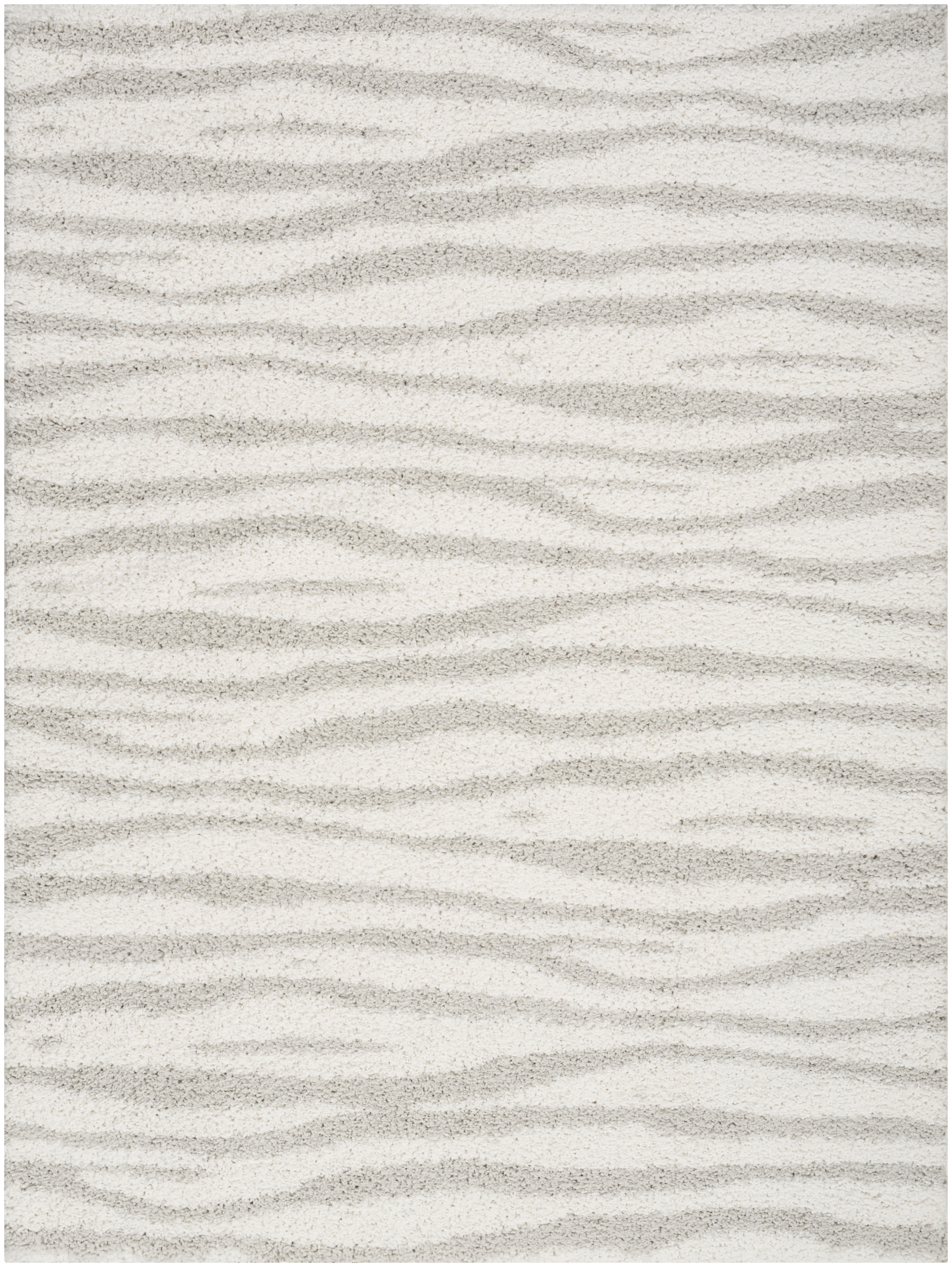 Nourison Modern Shag 5'3" x 7' Ivory Grey Modern Indoor Rug