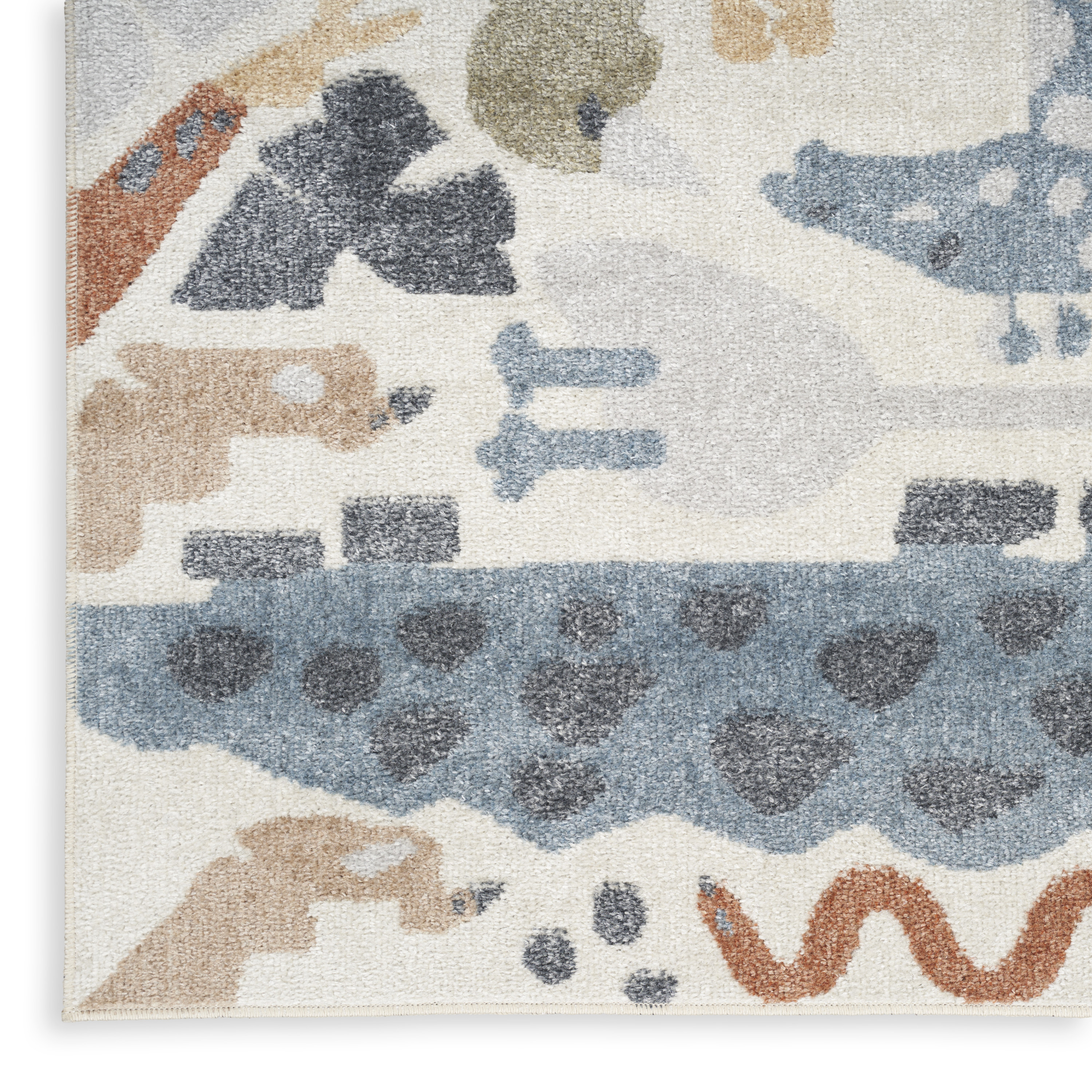 Nourison Astra Machine Washable 3'3" x 5' Ivory Kids Indoor Rug