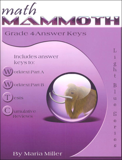 Math Mammoth Grade 4 Answer Keys (2020 Edition, Full Color)