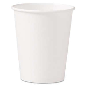 Solo, Single-Sided Poly Paper Hot Cups, 10 oz, White