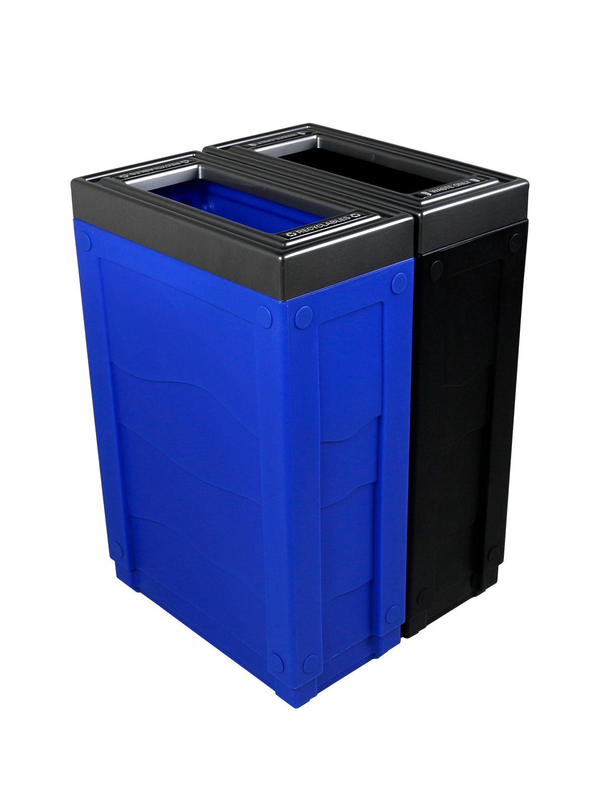 EVOLVE – Double – Kit – Recyclables-Waste – Full – Blue-Black