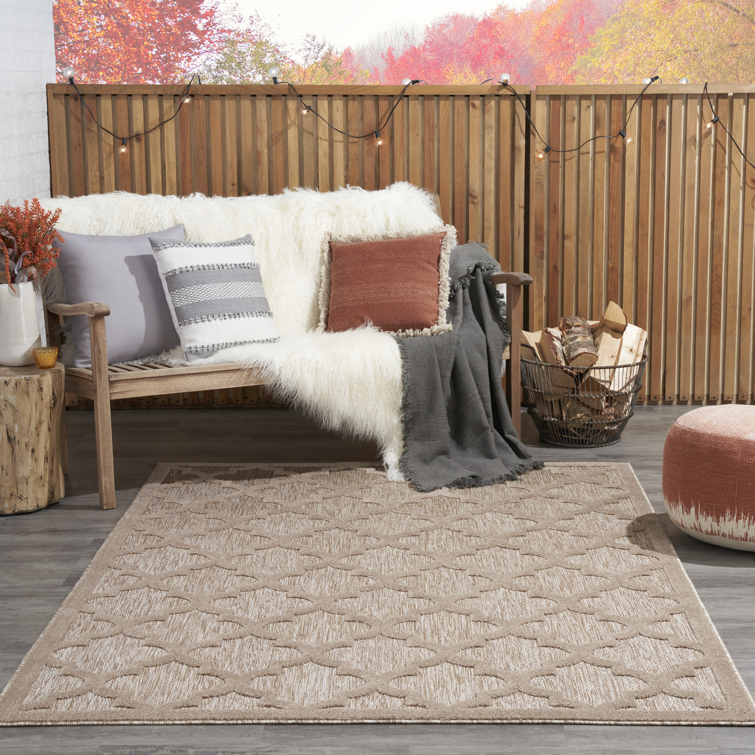 Nourison Easy Care 6' x 9' Natural Beige Modern Rug