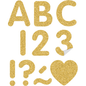Gold Glitz 2" Self-Adhesive Letters Uppercase, 276 Pieces