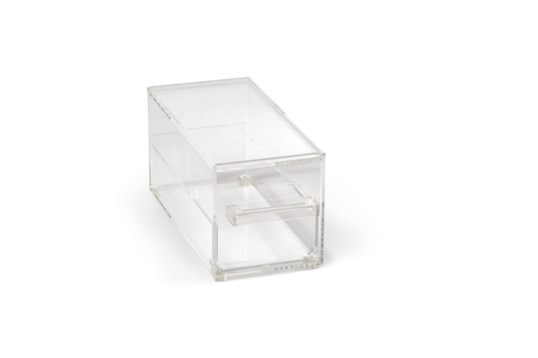 ⅓-size cubic modular display bin with one drawer