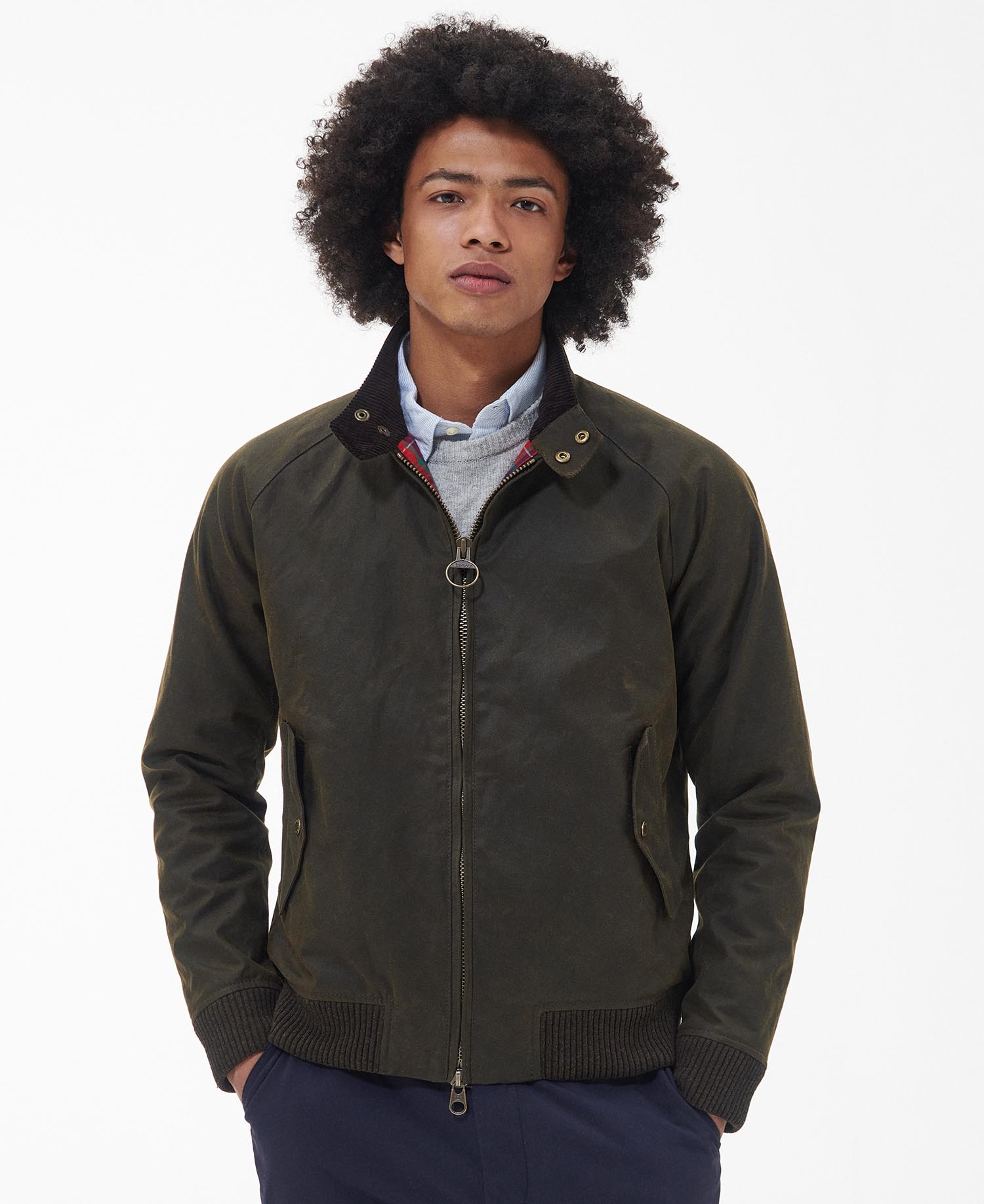 Barbour x Baracuta Porton Waxed Harrington Jacket image number 0