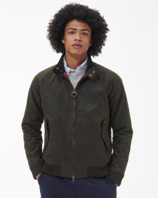 Barbour x Baracuta Porton Waxed Harrington Jacket Olive