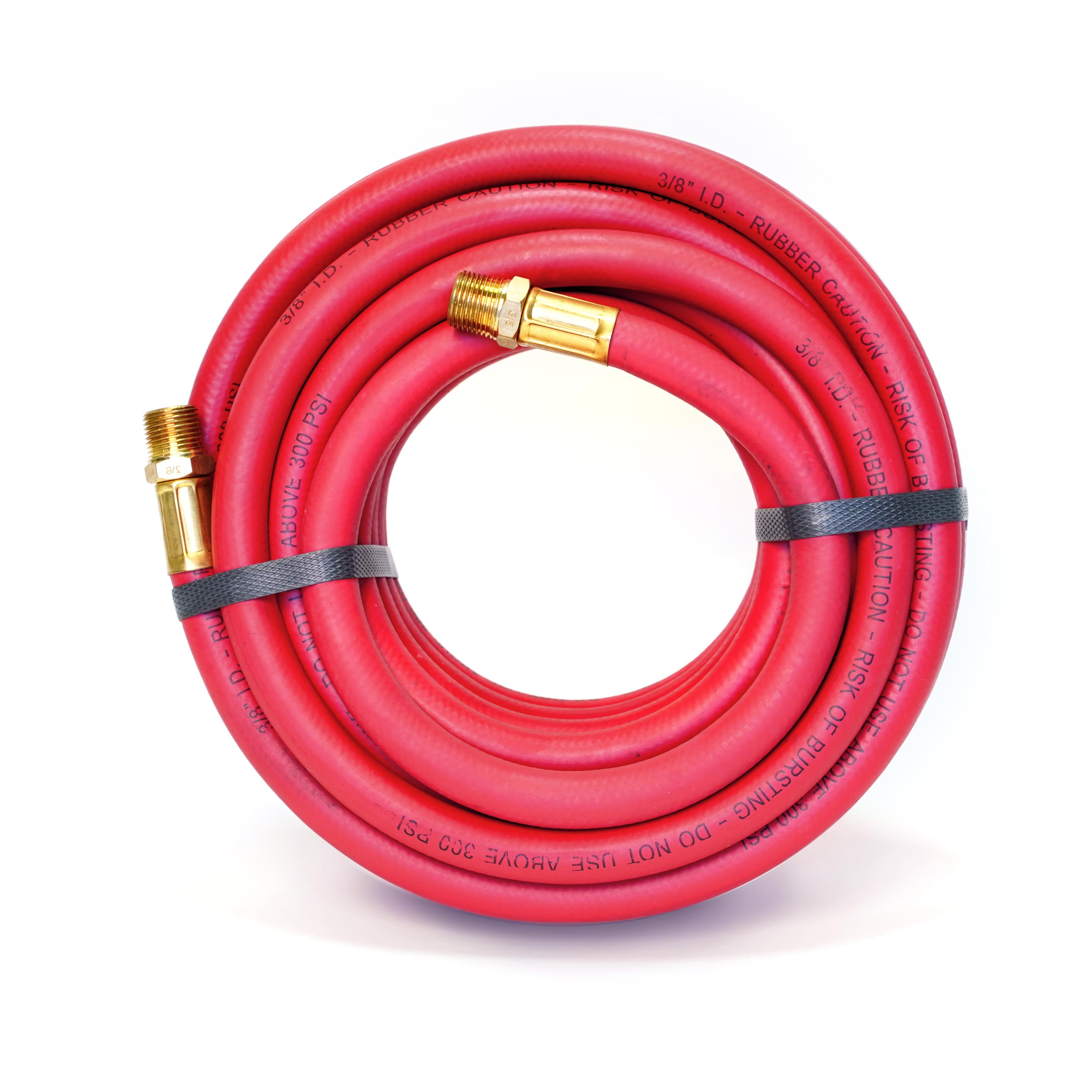 Steelman 30Foot x 3/8 in. Rubber Air Hose, 3/8 in. NPT fittings 98459