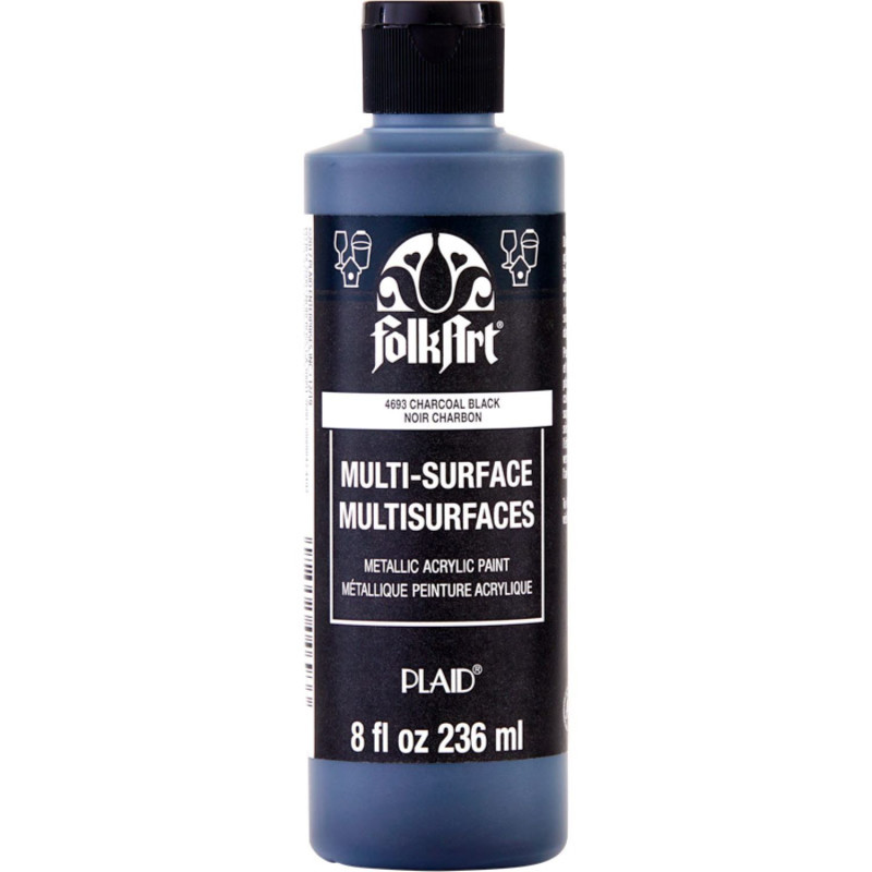 Acrylic Paint Metallic, 8oz., Charcoal Black