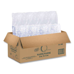 Dart, Concorde Foam Plate, 6" dia, White