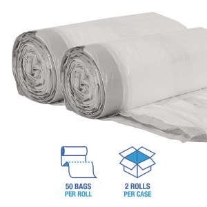 Boardwalk,  LLDPE Liner, 13 gal Capacity, 24.5 in Wide, 27.4 in High, 0.8 Mils Thick, White