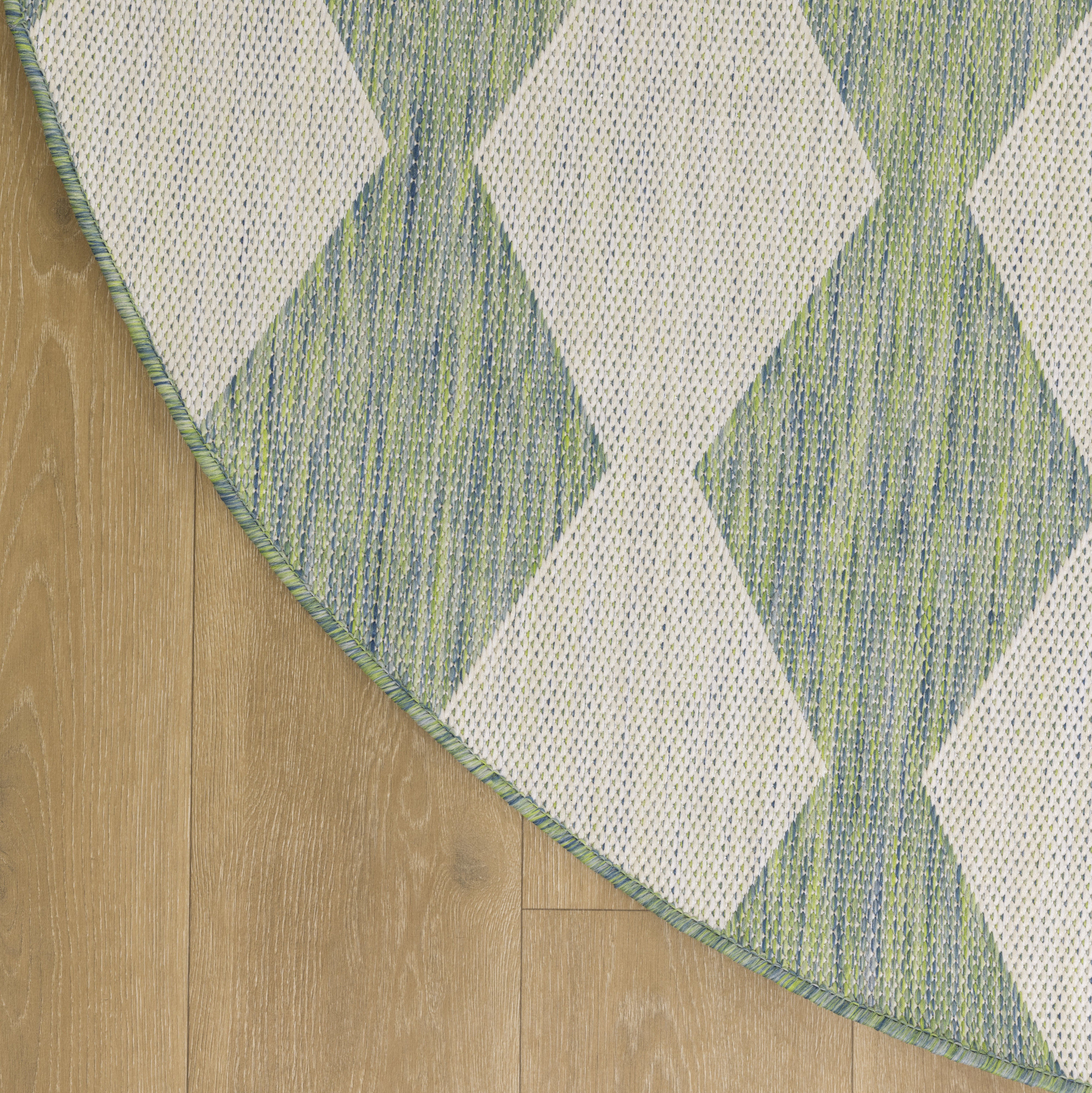 Nourison Positano 8' x Round Blue Green Modern Rug