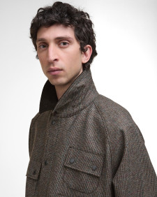 Giacca in lana Editor Olive Check