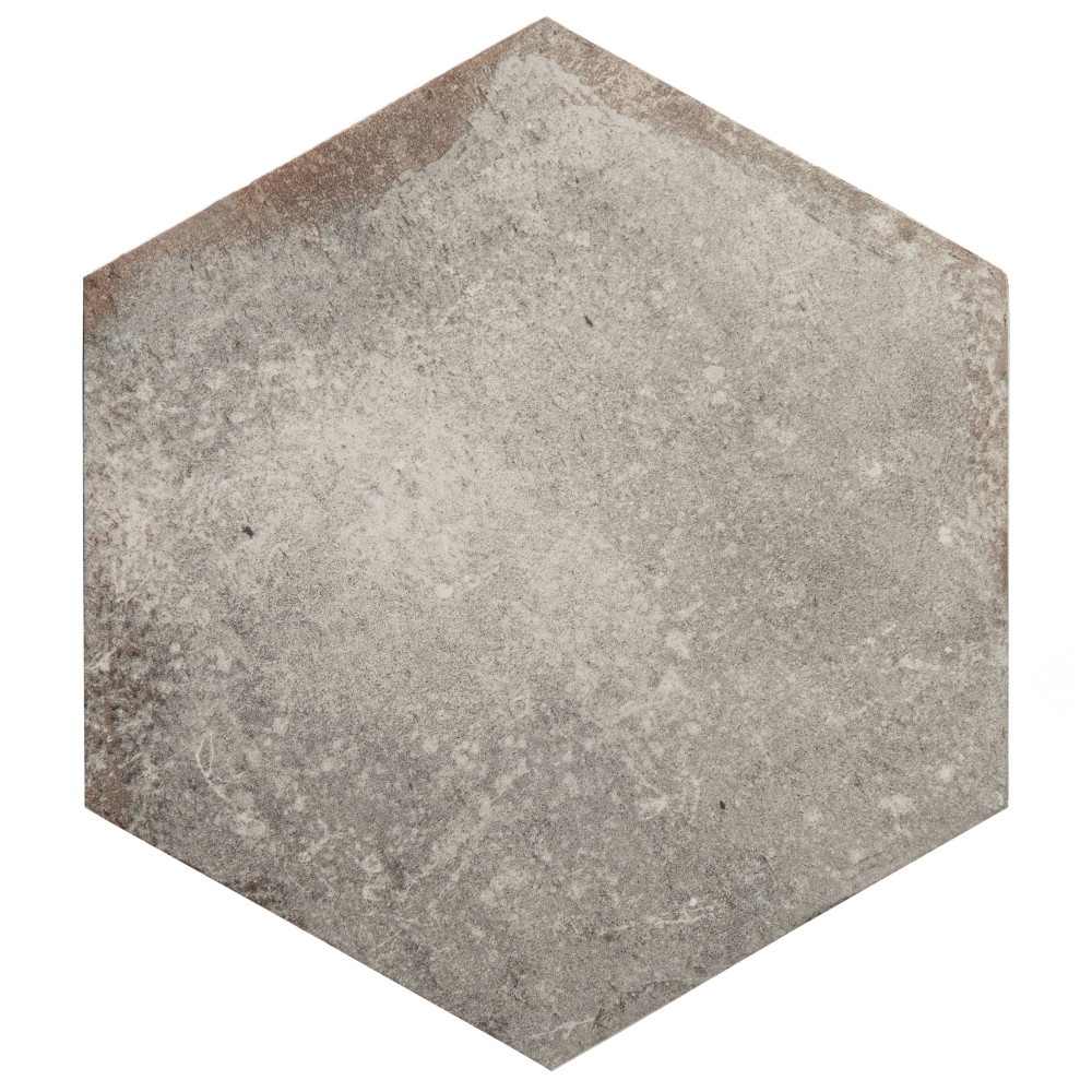 D’Anticatto Hex Grigio 11 in. x 12-3/4 in. Porcelain Floor and Wall Tile