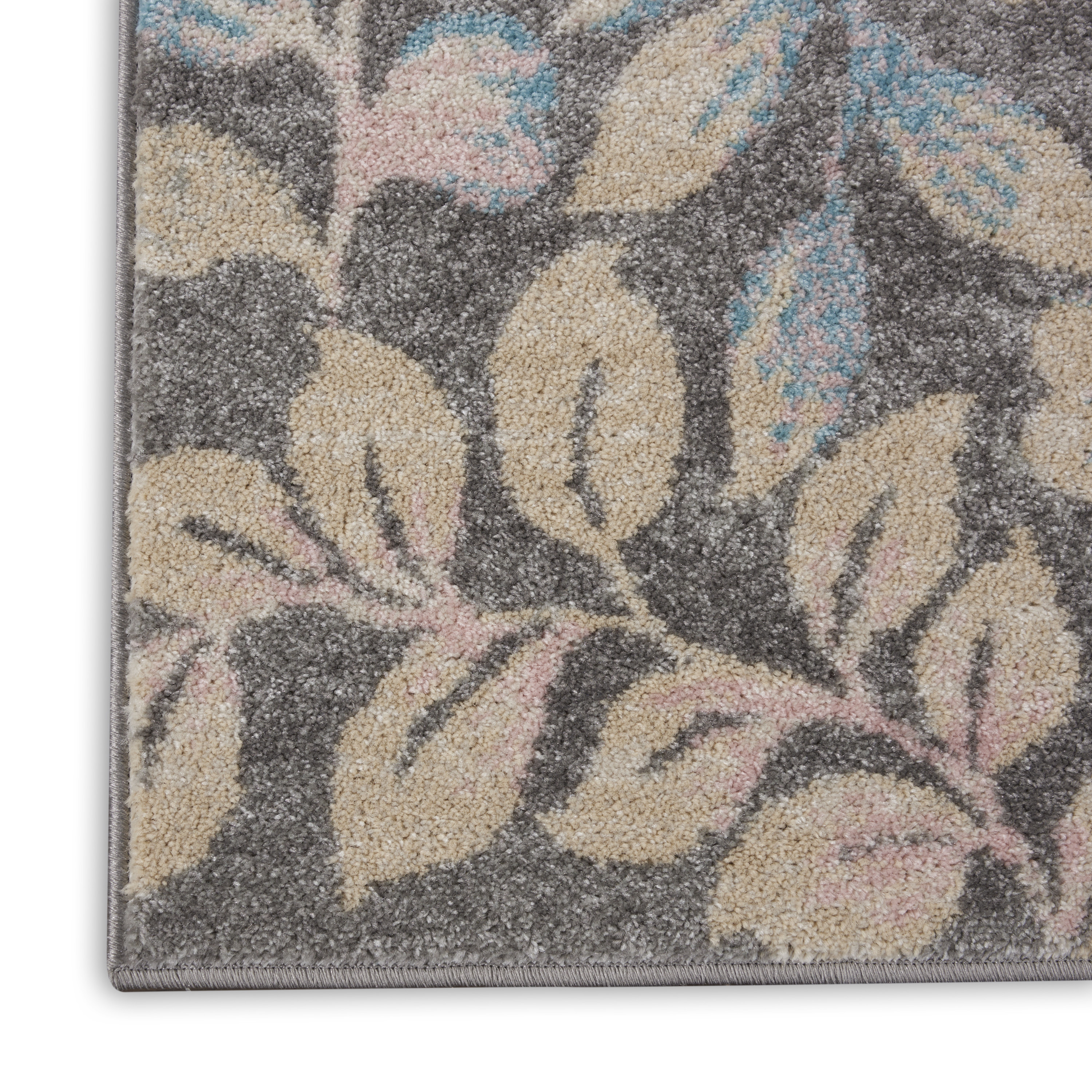 Nourison Tranquil 2'3" x 7'3" Grey Beige Farmhouse Indoor Rug