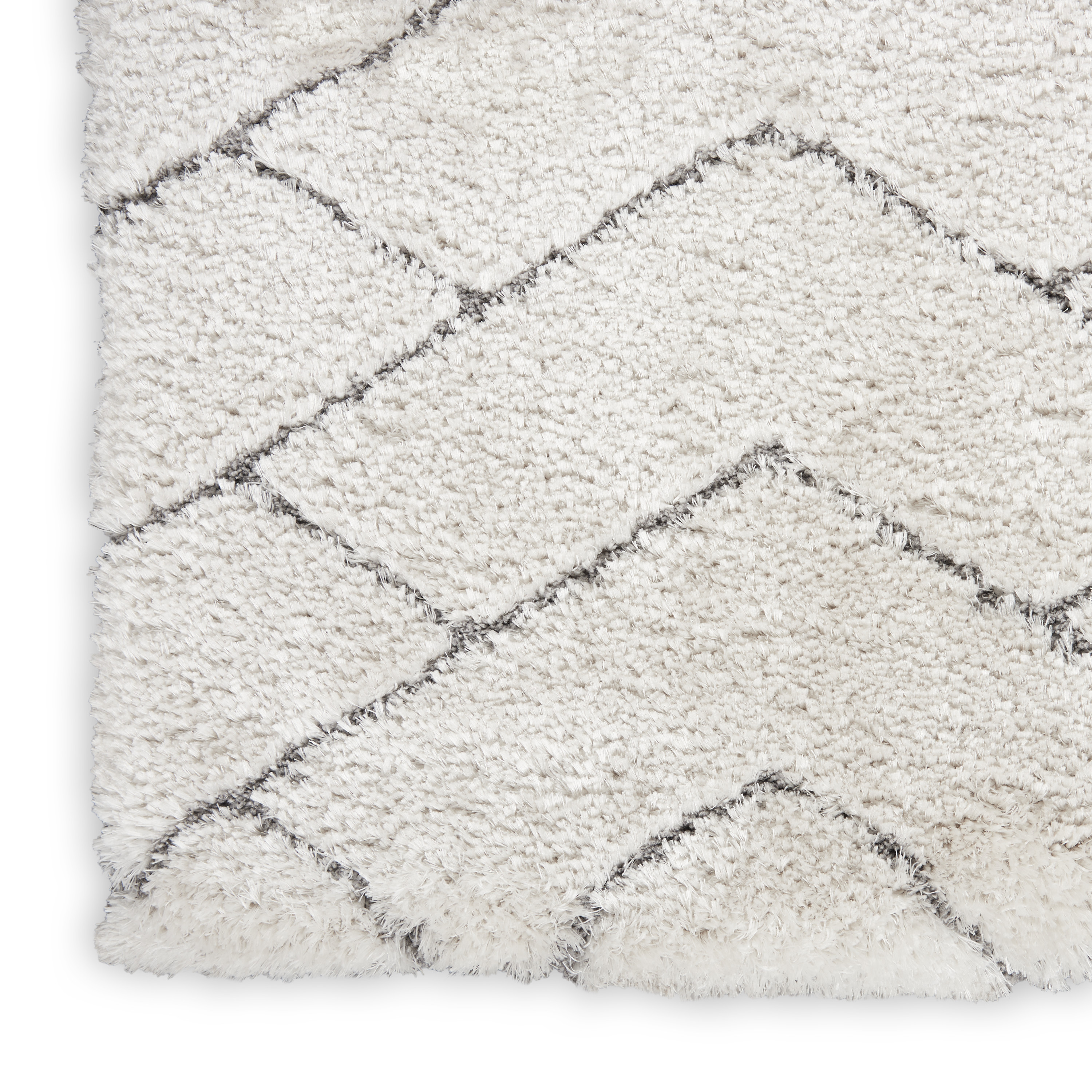 Nourison Dreamy Shag 7'10" x 9'10" Ivory Grey Shag Indoor Rug