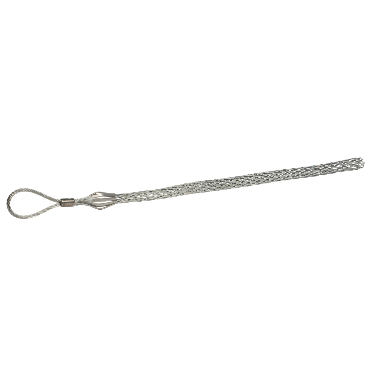 T-Basket Type Pulling Grip for Cable Diameter3.0" - 3.49" (76.2 mm - 88.8 mm).  Use to pull in conduit or tray.  Medium-duty pulls.  14" (355.6 mm) eye length.  Mesh length 36" (914.4 mm).  Double weave galvanized steel mesh with flexible pulling eye...