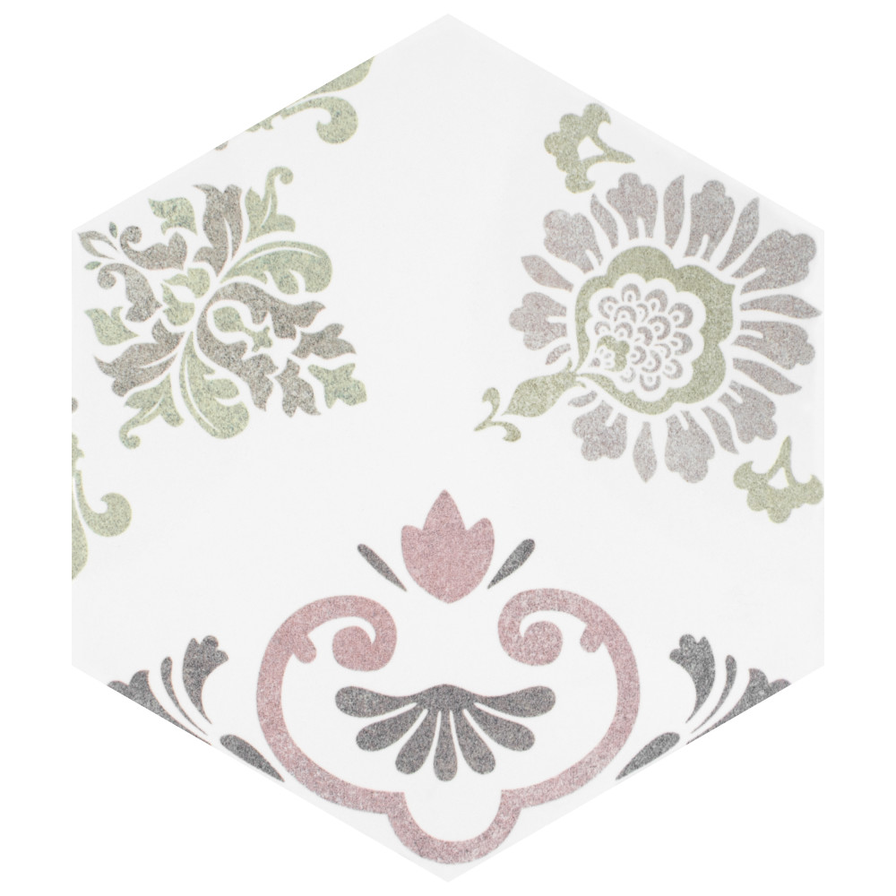 Fantasy Hex Pink 8-5/8 in. x 9-7/8 in. Porcelain Floor and Wall Tile