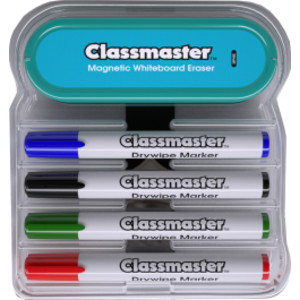Magnetic Dry Erase Organizer with Magnetic Eraser & 4 Markers