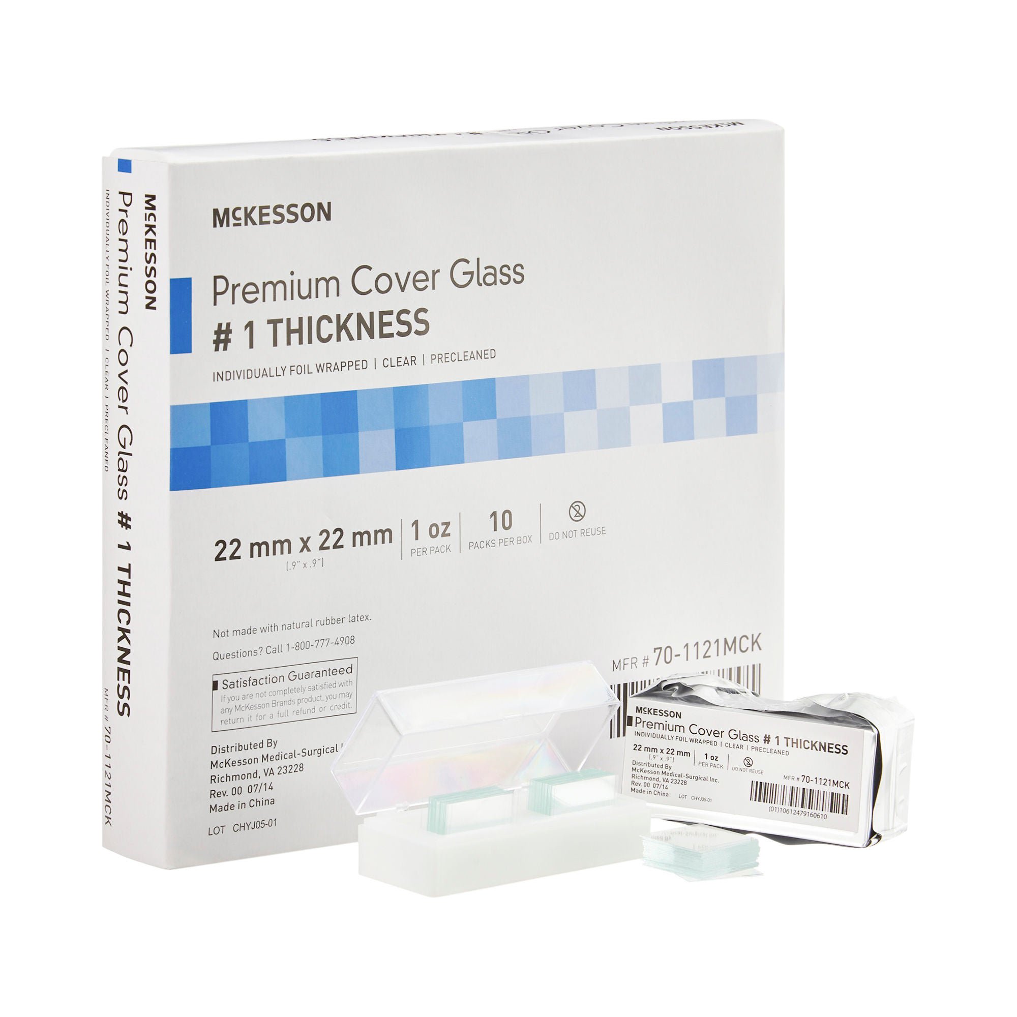 McKesson No. 1 Thickness Cover Glass, 22 x 22 mm