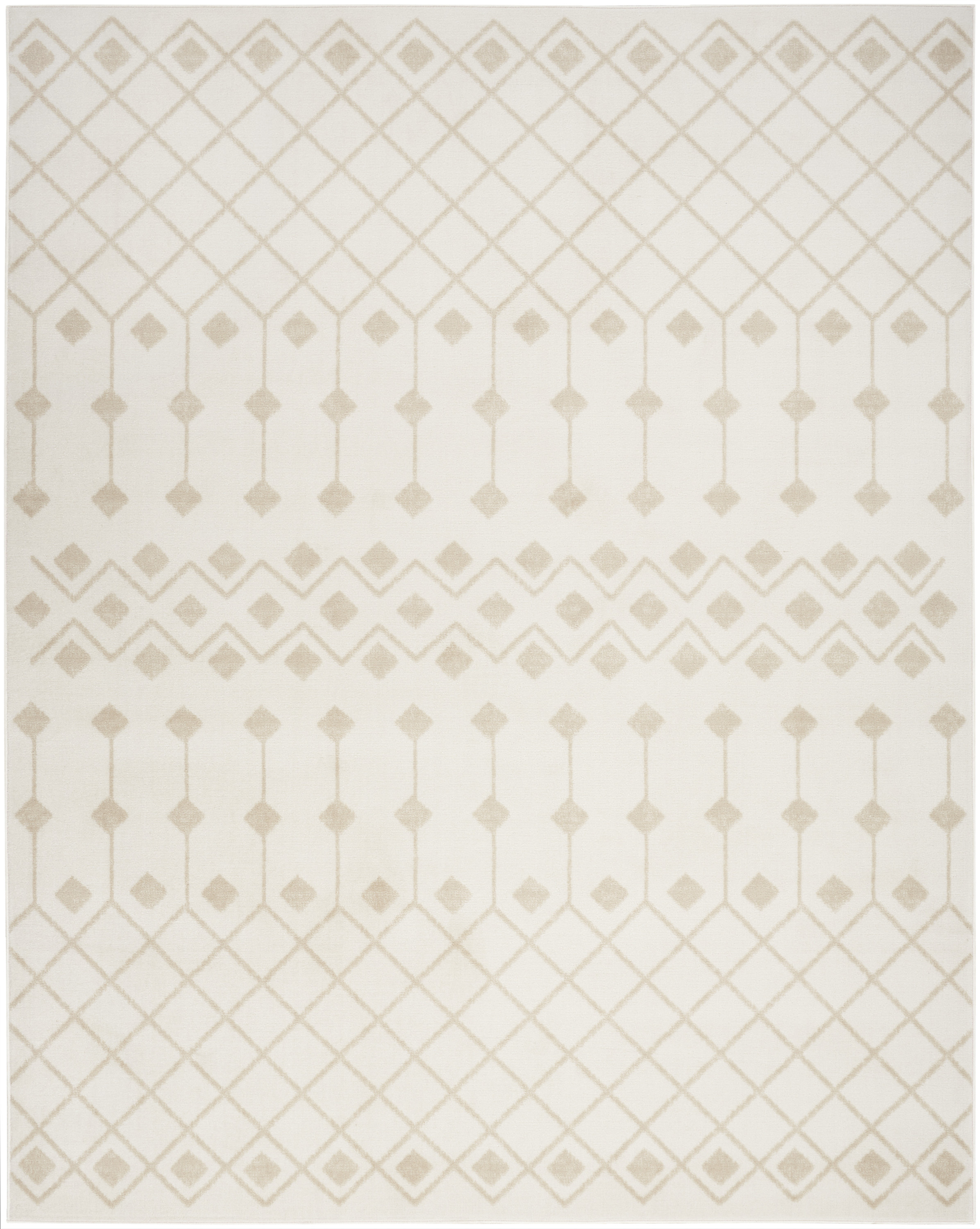 Nourison Grafix 9' x 12' Ivory Beige Bohemian Indoor Rug