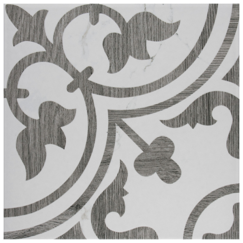 Llama Arte Loire Silver Smoke 9-3/4 in. x 9-3/4 in. Porcelain Floor and Wall Tile