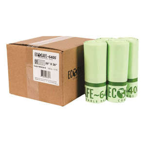 Ecosafe, HB2636-8 0.85 mil 26 in. x 36 in. 20 Gal. Compostable Can Liner