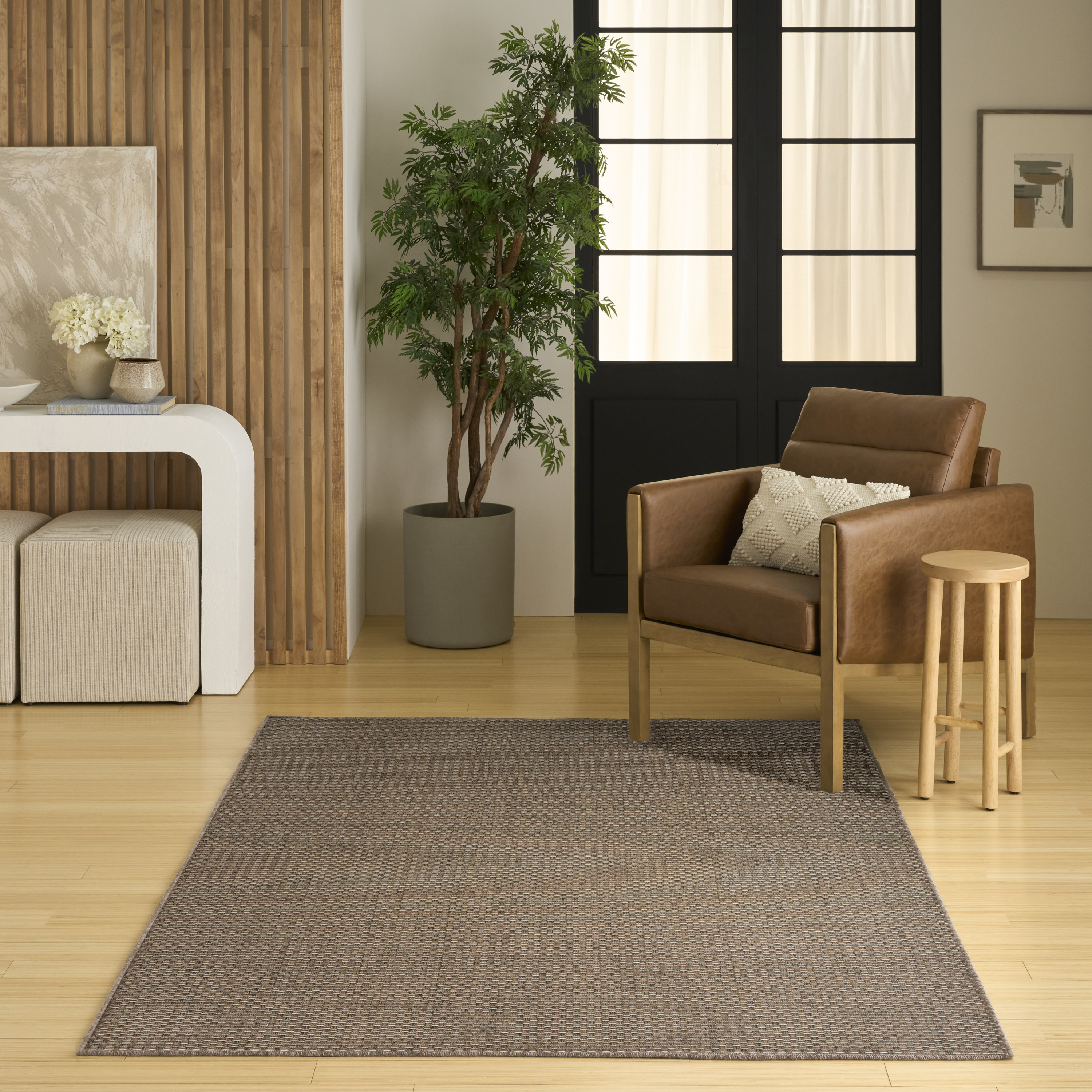 Nourison Tulum 5'3" x 7' Brown Outdoor Rug