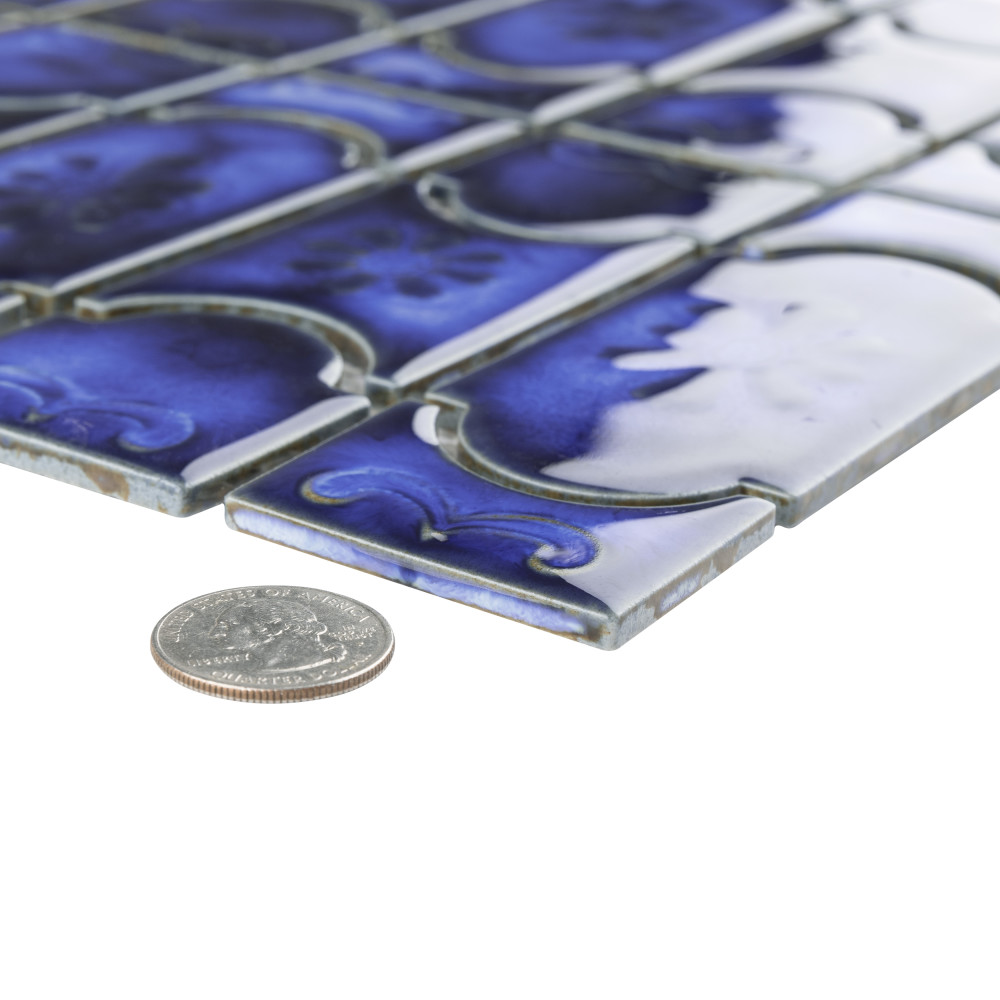 Montego Sapphire 12 in. x 12-1/2 in. Porcelain Mosaic Tile